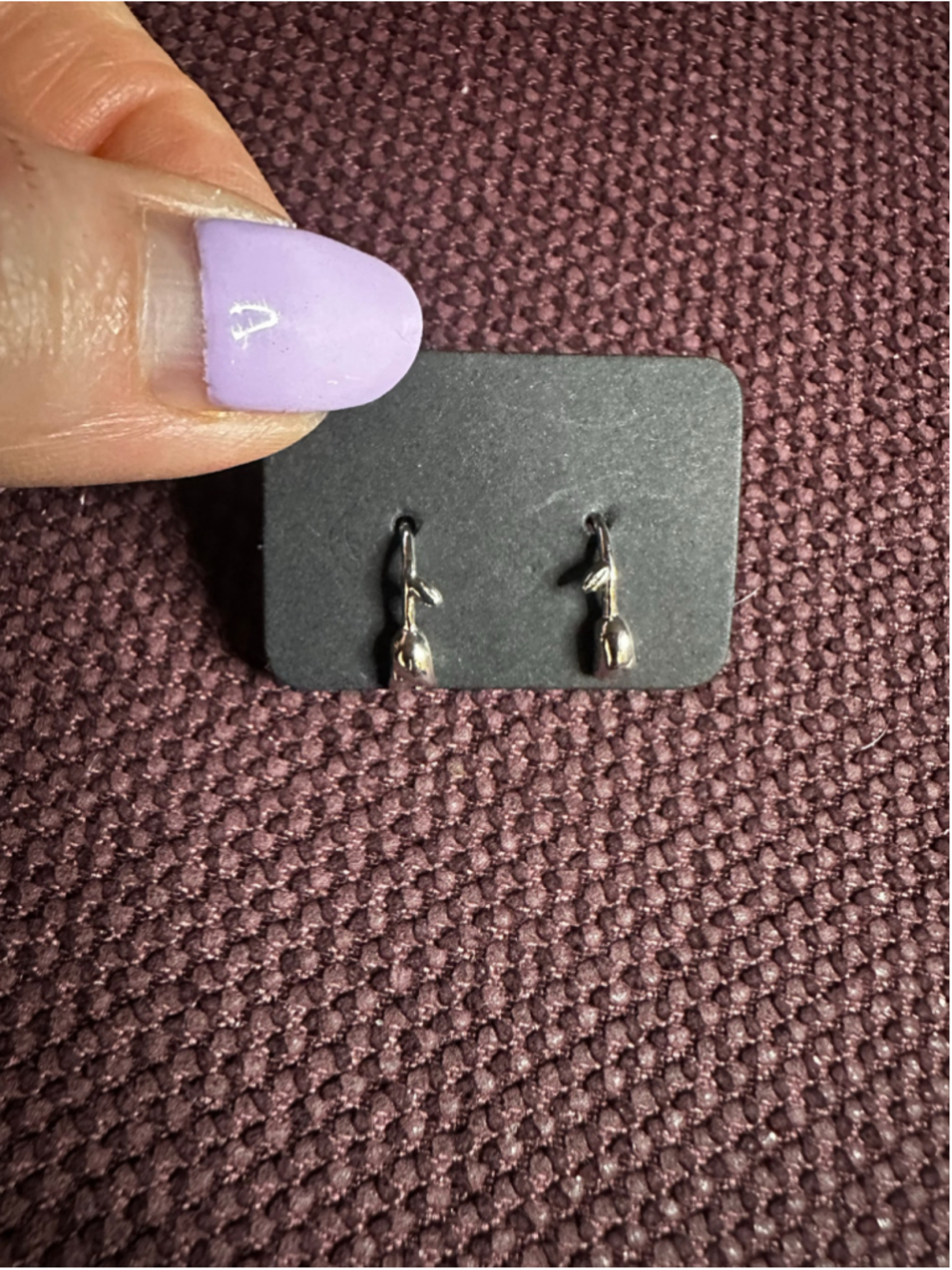 Silver Tone Rose Stud Earrings